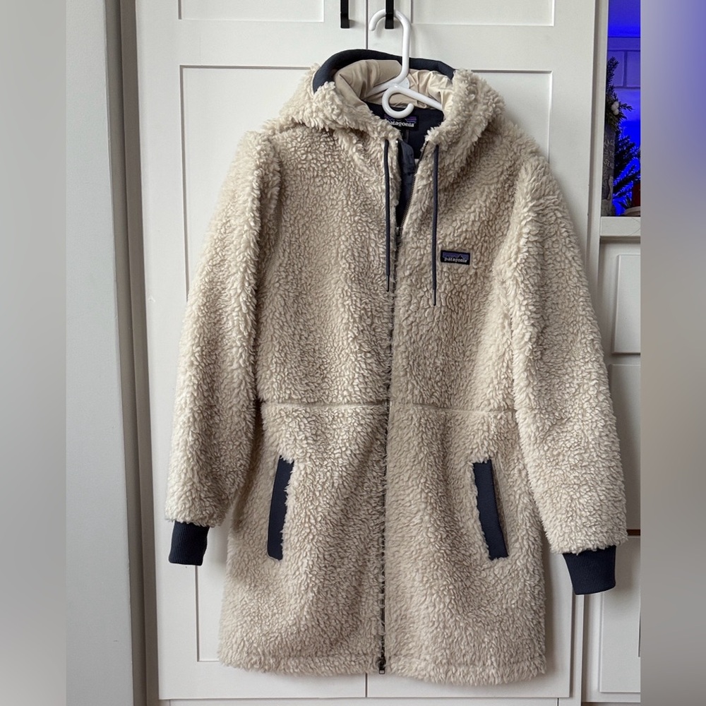 Patagonia Dusty Mesa Parka Natural w/Smoulder Blue Sz Medium